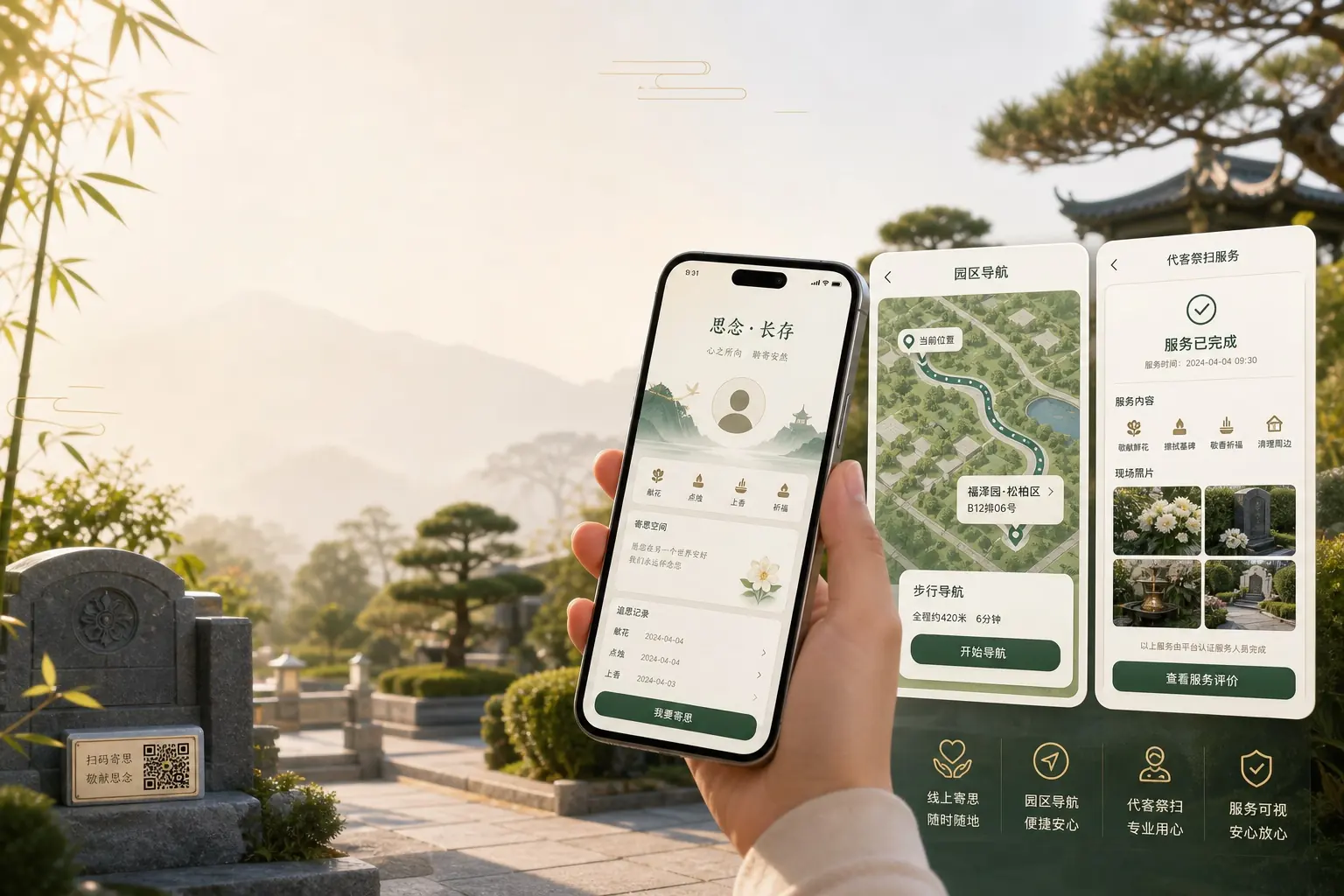 扫码寻墓与代客祭扫履约服务场景